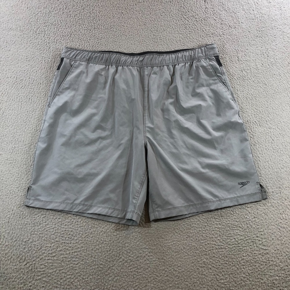 speedo swim shorts mens XXL gray solid beach pool summer